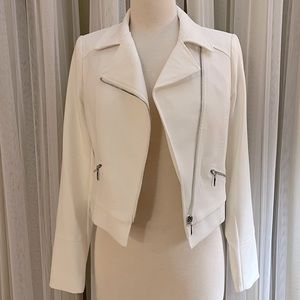 “White/Black” Brand Moto Jacket